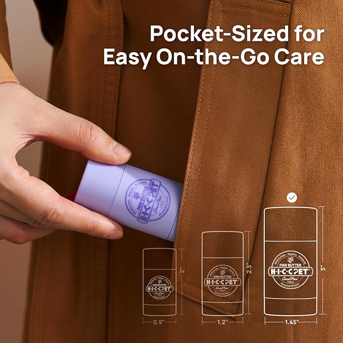 HICC PET Dog Paw Balm 1.06 oz Value Pack for Dogs & Cats, All-Natural Paw Balm Dogs Lick Safe, Moisturizing and Healing Dry Cracked Paws, Improves Rough Paws Relieves Odor, Horse Hoof, Joint Care