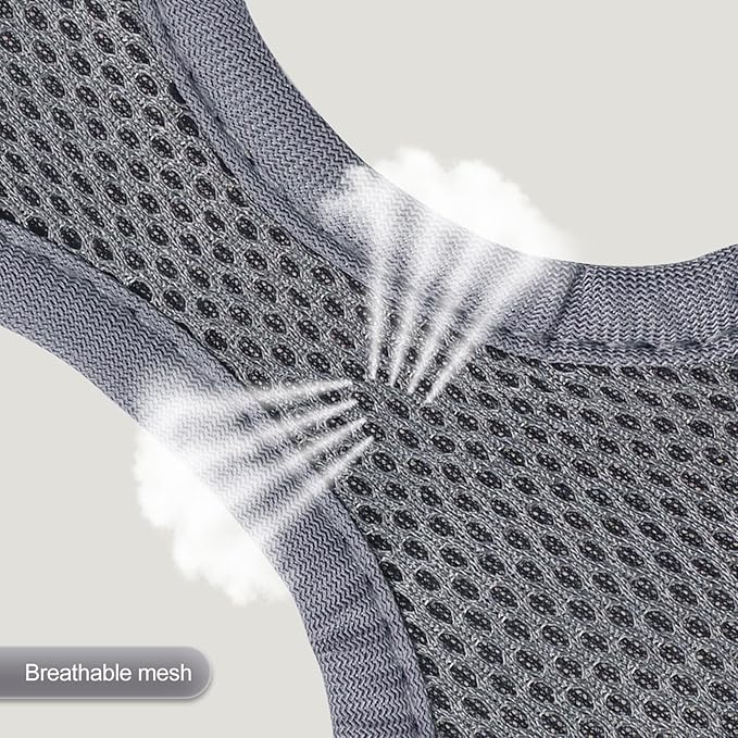 YIMEIS Dog Harness and Leash Set, No Pull Soft Mesh Pet Harness, Reflective Adjustable Puppy Vest for Small Medium Large Dogs, Cats (Gray, Medium (Pack of 1)