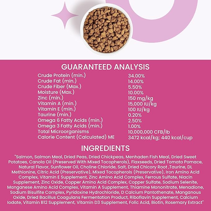 I and love and you Lovingly Simple Dry Cat Food - Salmon + Sweet Potato - Limited Ingredients, Allergy Friendly, No Fillers, Grain Free, 3.4lb Bag