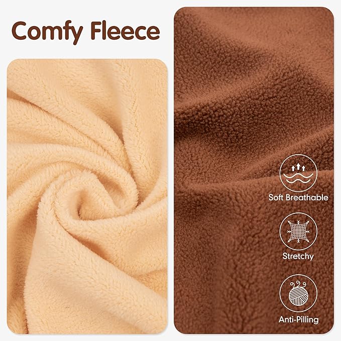 cyeollo 3XL Dog Sweaters for Large Dogs Male Female, Pullover Reflective Dog Jacket Sweatshirt Fall Winter Sweaters Warm Pet Clothes, Brown & Khaki XXXL