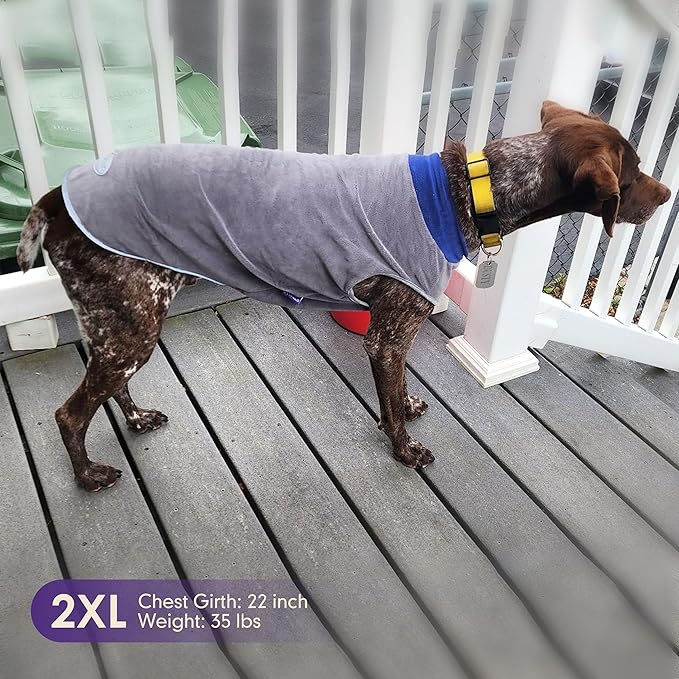 cyeollo 2 Pack Dog Sweater Fleece Vest Pullover Sweatshirt Reflective Lightweight Dog Clothes for Large Dogs Boy Girl Pet Apparel Navy, Grey, XXXL