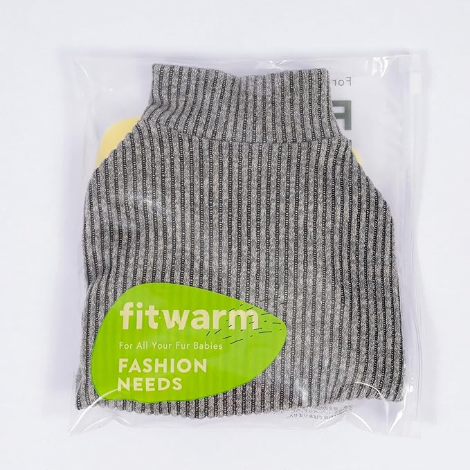 Fitwarm Mock Neck Knitted Dog Pajamas, Warm Winter Clothes for Small Dogs Boy Girl, Pet Pjs, Grey, XL