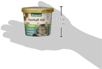 NaturVet – Hairball Aid Supplement for Cats - Plus Pumpkin – Helps Eliminate & Prevent Hairballs – 60 Soft Chews