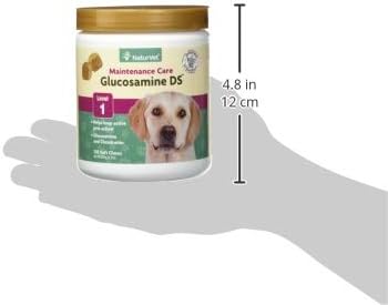 NaturVet Glucosamine DS Level 1 Maintenance, Joint Care Support Supplement for Dogs and Cats, Soft Chews, Made in The USA