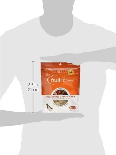 Fruitables Baked Dog Treats, Healthy Pumpkin Treat for Dogs, Low Calorie & Delicious, Free of Wheat, Corn and Soy, Made in the USA, Sweet Potato and Pecan Flavor, 7oz