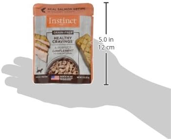 Instinct Healthy Cravings Natural Wet Cat Food Topper, Grain Free Recipe - Real Salmon, 3 oz. Pouches (Pack of 24)