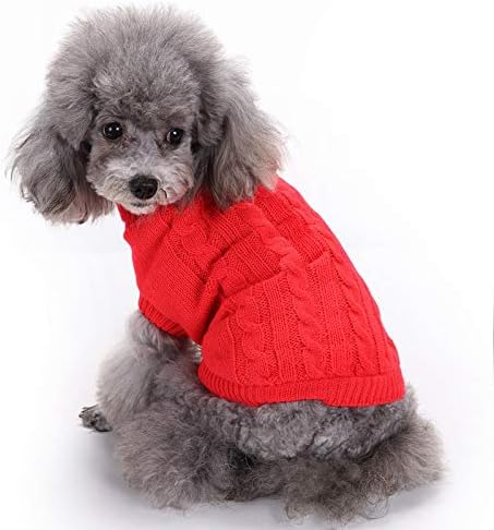 Dog Sweater for Small, Medium, Large Dogs - Warm Winter Classic Turtleneck Pet Clothes - Cute Christmas Coat for Puppies, Cats, Girls, Boys