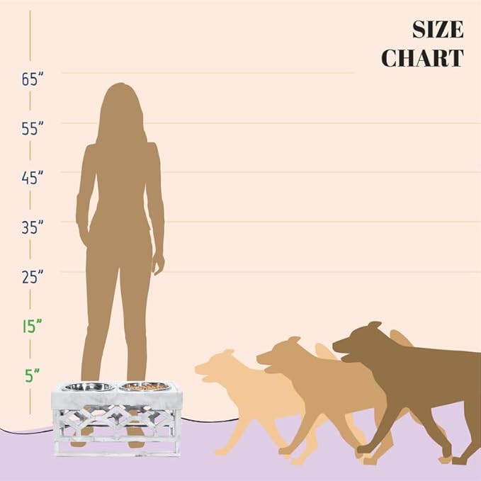 AVERYDAY Small Dog Bowls Elevated, 4 Height Adjustable Raised Dog Bowl Stand with 2 Stainless Steel Food and Water Bowls Set, Tall Dogs Feeding Station with Anti-Slip Base for Small Medium Breeds Dogs