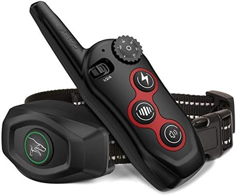 Dog Training Collar - 2 in 1 Rechargeable Remote Dog Shock Anti-Bark Collar w/3 Training Modes, Beep, Vibration, Shock 100% Waterproof, Up 1300Ft Range for Small Medium Large Dogs (Black)