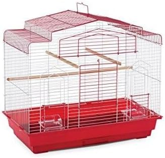 Global Greatness Bird Cage with Spacious Interior, Durable Metal Construction, Elegant Design, and Functional Features for Birds Red