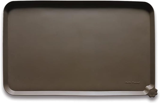 Hoki Found Large Silicone Pet Food Mats Tray - Non Slip Pet Dog Cat Bowl Mats Placemat - Dog Pet Cat Feeding Mat - Waterproof Dog Cat Food Mats -Pet Water Mats for Floors - Coffee