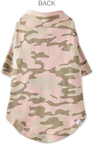Toby II - The Perfect Tee, 3 Pack Short Sleeve Pet T-Shirt 100% Organic Cotton Tees Clothes for Small, Medium, Large Dogs, Pink Camo, X-Large