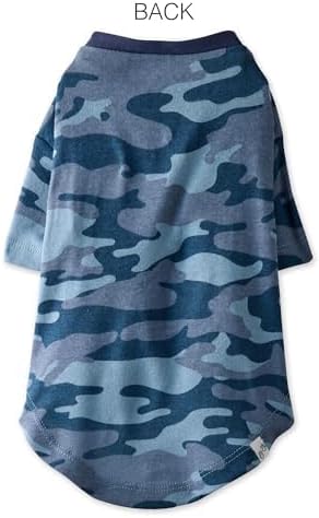 Toby II - The Perfect Tee, 3 Pack Short Sleeve Pet T-Shirt 100% Organic Cotton Tees Clothes for Small, Medium, Large Dogs, Navy Camo, X-Small