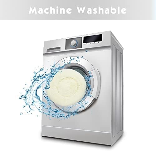 Anti Anxiety Round Fluffy Plush Faux Fur Warm Washable Dog Bed & Cat Bed, Original Bed for Small Medium Large Pets,Used to Relieve Joints and Improve Sleep（20"/24"/27''） (20", White)