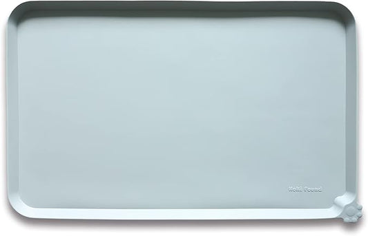 Hoki Found X-Large Silicone Pet Food Mats Tray - Non Slip Pet Dog Cat Bowl Mats Placemat - Dog Pet Cat Feeding Mat - Waterproof Dog Cat Food Mats -Pet Water Mats for Carpet -Battleship