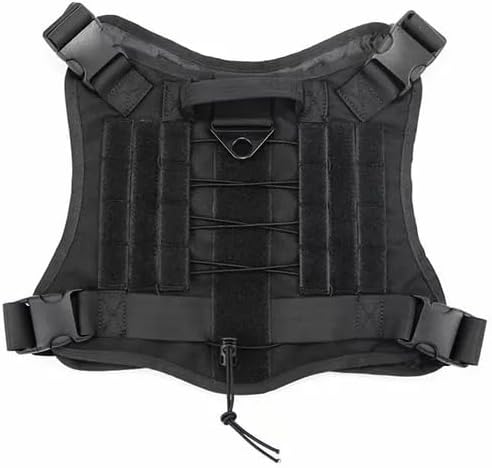 Tactical Dog Harness with Handle Collar and Leash Set Dog Vest Harness No Pull Dog Harness with Patches Adjustable Buckles for Dogs (Black, Medium)