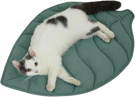 30 X 20 Inch Leaf Shaped Cotton Cat Bed Pad, Warming Cat Mat, Pet Warming Pad for Cats, Warmer Mat for Feral and Indoor Cats, 2025 Enlarged and Thickened Leaf Beds