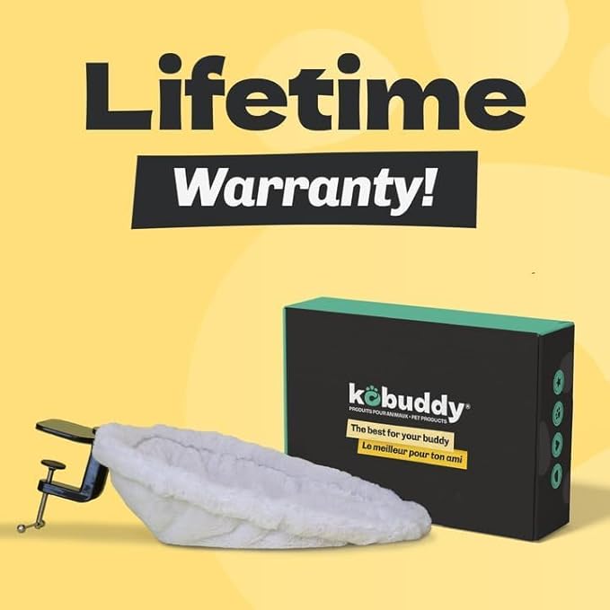 | Black Replacement Fabric for Cat Desk Bed - Soft Faux Fur Fabric, Steel Frame | Cat Perch for Indoor Cats | Perfect Hammock for Your Desk | Supports up to 50lbs | Pet Couch | Elevated Bed