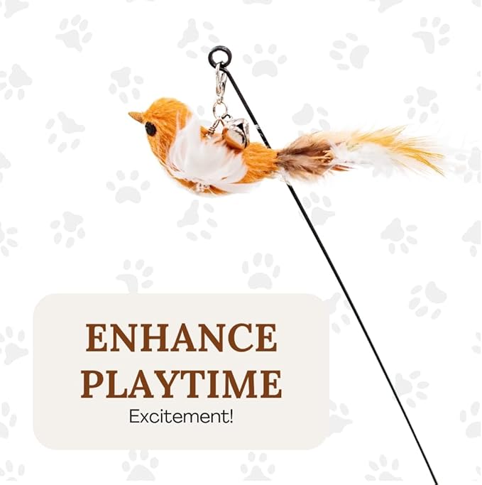 Cat Toys for Bored Indoor Adult Cats Any Surface Base Wand Stimulation Toys for Indoor Cats Cat Feather Toy Cat Feather Cat Toy Wand Juguetes para Gatos Activos Juegos para Gatos