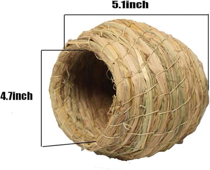 Hamiledyi Bird Nest Grass Bird Hut Outdoor Hanging Birdhouse Canary Nest Chickadee House Wren Nest Fiber Roosting Pocket for Parakeet Parrot Cockatiel Finch