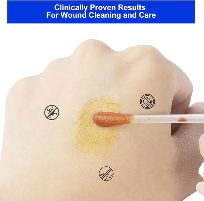 100 Sticks Iodine Swabs Povidone Iodine Swabsticks - Wound Care First Aid Supplies with Povidone Iodine Solution, Individually Wrapped in Reusable Plastic Case