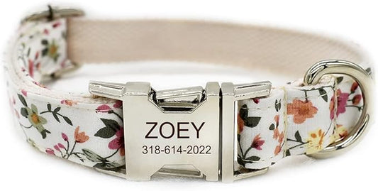 Custom Dog Collar with Names and Phone Number Engraved, Puppy Tags Personalized for Small Medium Large Pets
