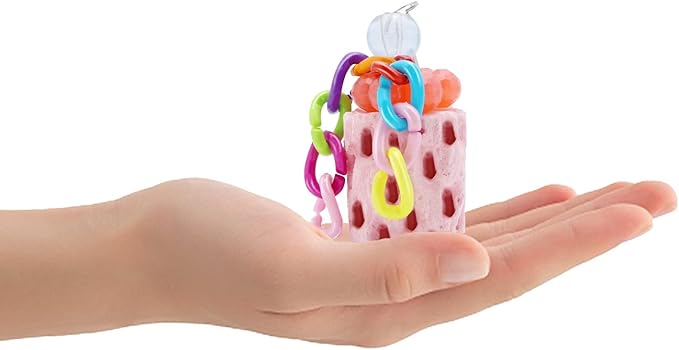 Bird Beak Grinding Parakeet Treats Bird Calcium Chewing Toy for Budgies Parakeet Cockatiel Conure Hamster (Random Color) (Small (2 pcs))