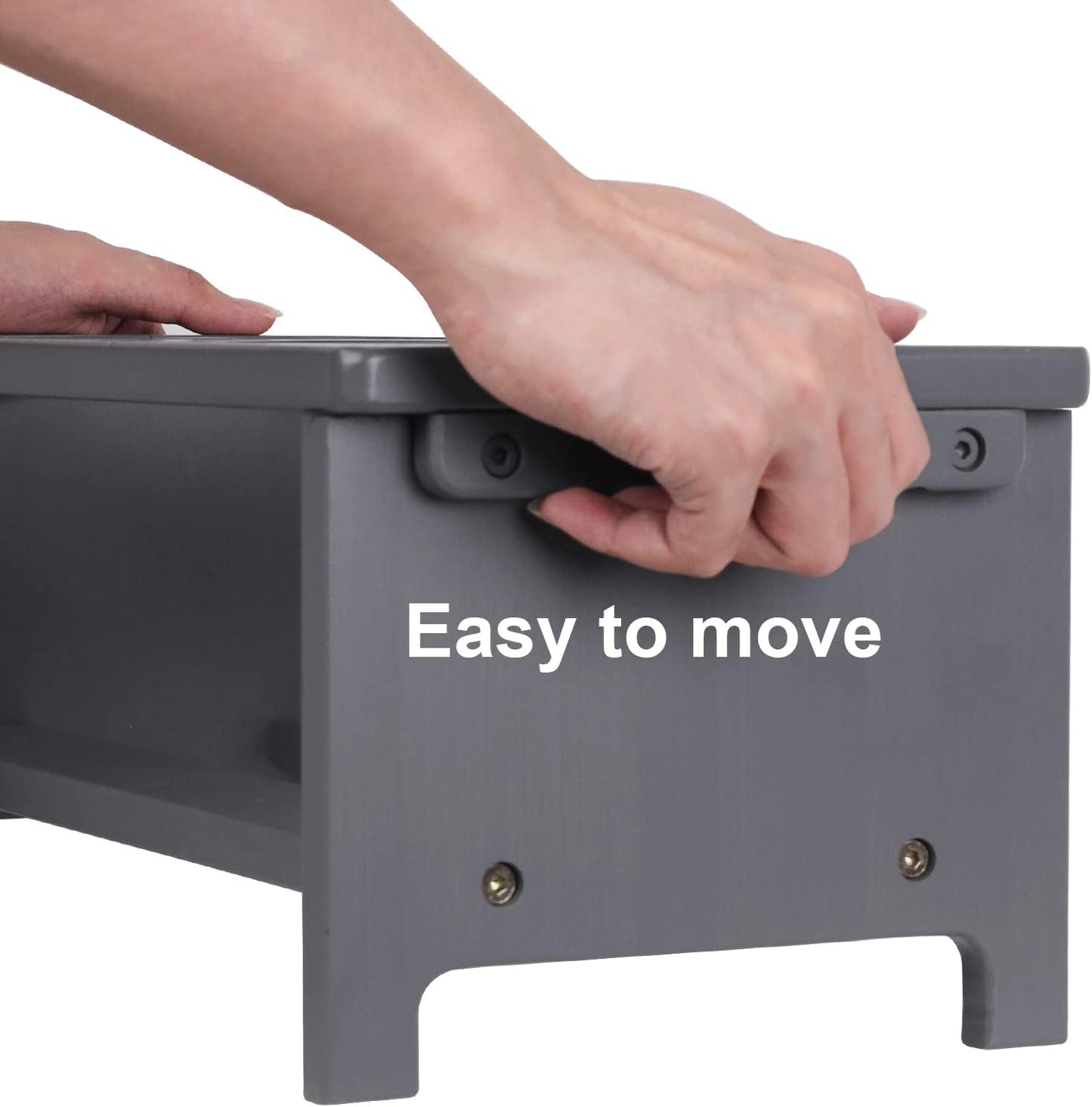 HTB Elevated Dog Bowls, Raised Dog’s Food Stand with 2 Stainless Steel Bowls, Elevated Raised Dog Dishes for Large Medium Small Sized Pet Sturdy Bamboo Food Feeder Natural