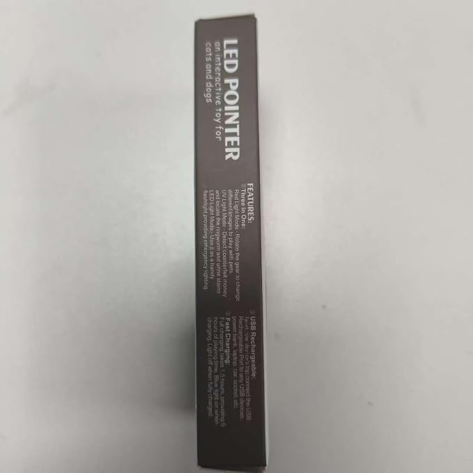 Cat Toy Pointer, USB Rechargeable with 7 Adjustable Patterns, Interactive Chase Toys for Indoor Cats & Dogs, Training & Exercise Fun (Black)