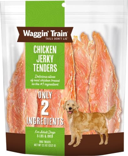 Waggin' Train Limited Ingredient, Grain Free Dog Treat, Chicken Jerky Tenders - 11 oz. Pouch (Pack of 2)