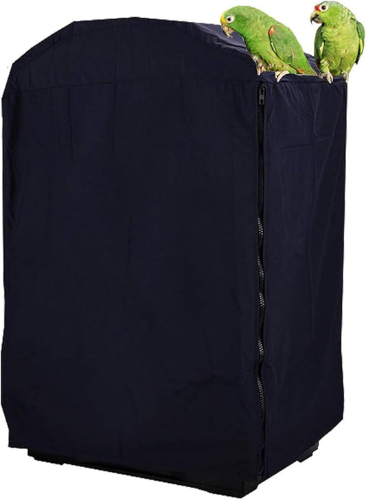 QBLEEV Birdcage Cover, Parrot Cage Night Cover Shade, Pet Universal Blackout Windproof Light-Proof Sleep Reduces Distractions Night Accessories Cloth Without Cage-14.1x18.5x26.7in (LxWxH)