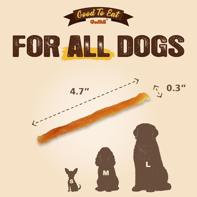 Gootoe Soft Turkey Tendon Stirip with Pumpkin 1 lb, Natural Chewy Snack, USA-Sourced Turkey Tendon, Premium Training Chew, Reseal Value Bag, Ideal for Small & Senior Dogs, Jumbo Pack