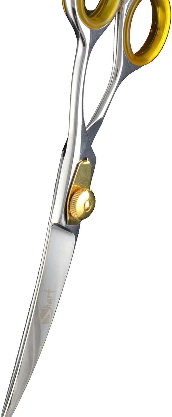 Sharf Gold Touch Grooming Pet Shear, 6.5 Inch Curved Scissors, Use Curved Shears for Cat Shears and Small Dog Shears Or Any Breed Trimming Cuts