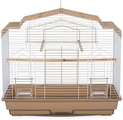 Global Greatness Bird Cage with Spacious Interior, Durable Metal Construction, Elegant Design, and Functional Features for Birds Brown