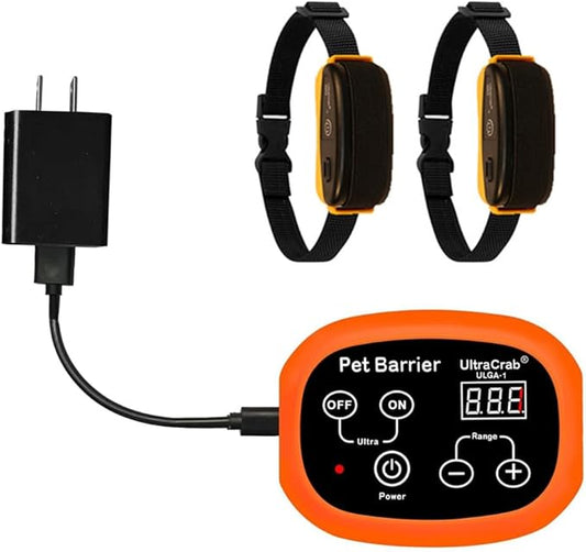 Indoor Pet Barrier for 2 Dogs,Wireless Indoor Electric Fence,Pet Gate, Keeps Areas Off Limits,Dog Home Proofing, Waterproof/Rechargeable/Beep/Static Training Collar,Orange Kit