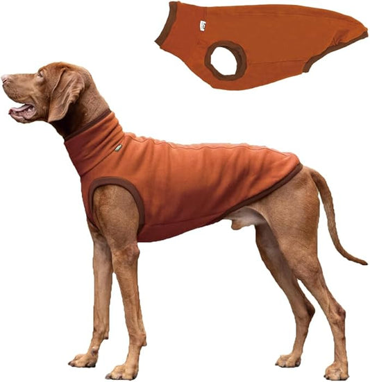 Sweatshirt for Vizsla/Weimaraner/Poodle/Dalmatian/German Dog, Reflective Sleeveless Warm Cotton Clothes for Big Dogs (Orange, XX-Large(Chest 29'', Back 24.5''))