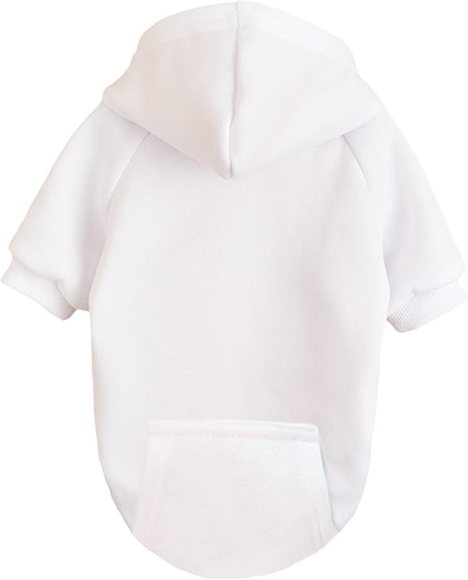 Jecikelon Winter Dog Hoodie Sweatshirts with Pockets Warm Dog Clothes for Small Dogs Chihuahua Coat Clothing Puppy Cat Custume (White, X-Large)