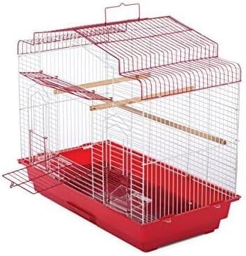 Global Greatness Bird Cage with Spacious Interior, Durable Metal Construction, Elegant Design, and Functional Features for Birds Red