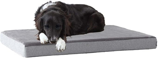 Barkbox Orthopedic Dog Bed with Memory Foam, Premium Comfort for Dogs and Puppies, Dog Beds for Joint Relief and Restful Sleep, Durable and Easy to Clean - Grey, Medium