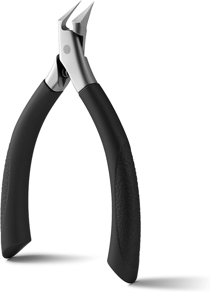 FVION Toenail Clippers for Ingrown Toenail, Straight Nail Clippers for Ingrown Toenails, Professional Ingrown Toenail Treatment for Adults, Seniors, Men and Women (Black)
