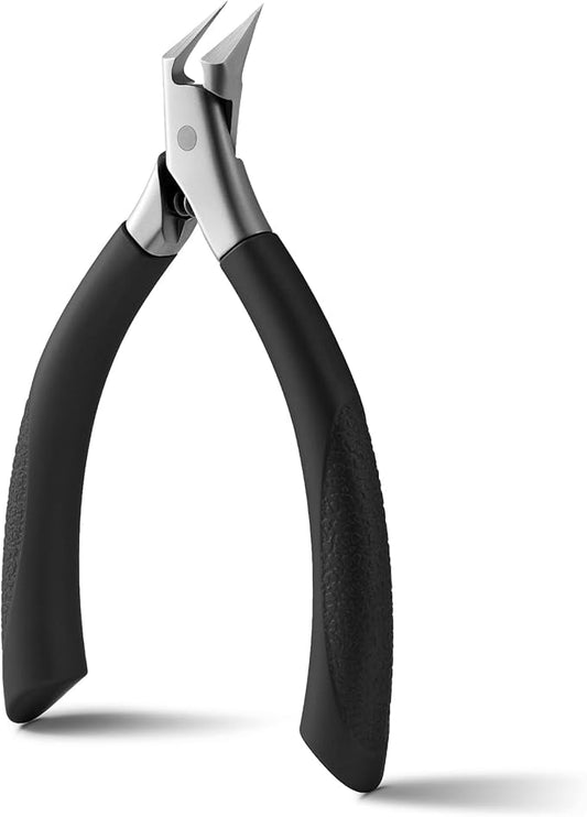 FVION Toenail Clippers for Ingrown Toenail, Straight Nail Clippers for Ingrown Toenails, Professional Ingrown Toenail Treatment for Adults, Seniors, Men and Women (Black)