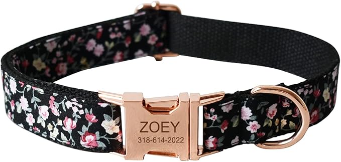 Custom Dog Collar with Names and Phone Number Engraved, Puppy Tags Personalized for Small Medium Large Pets