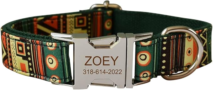 Custom Dog Collar with Names and Phone Number Engraved, Puppy Tags Personalized for Small Medium Large Pets
