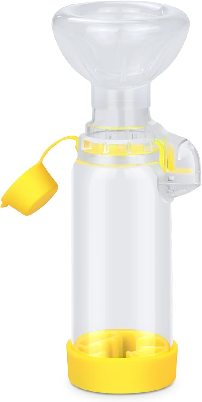 Chamber for Pets Inhaler Spacer for Cat or Dog Handheld Spacer for Giving Medicine to Your Pet with Exclusive Breathing Indicator (for Cat(Yellow))