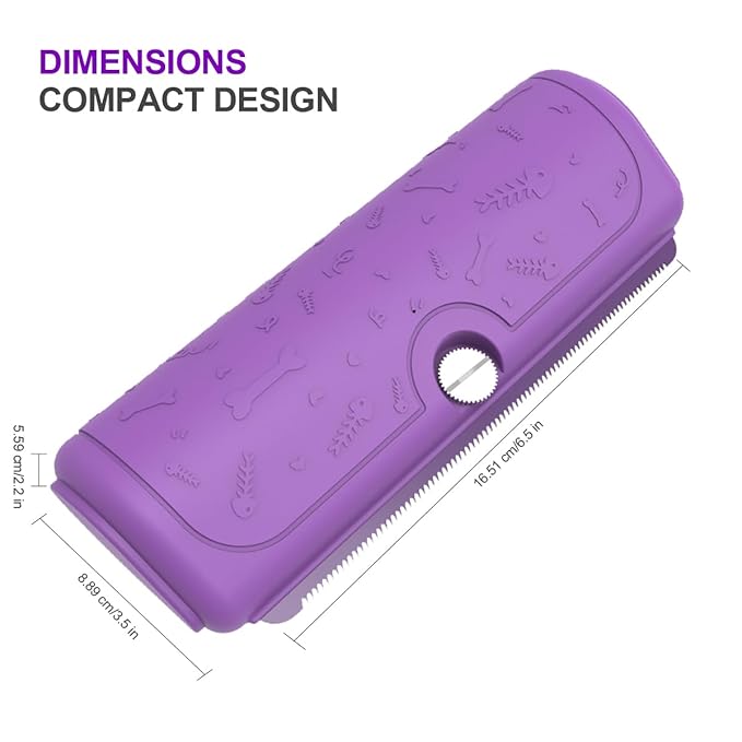 Deshedding Brush for Dogs, Cats & Horses – Professional Pet Grooming Tool for Shedding Control & Undercoat Removal – Gentle on Sensitive Skin – Ergonomic Non-Slip Handle – Purple