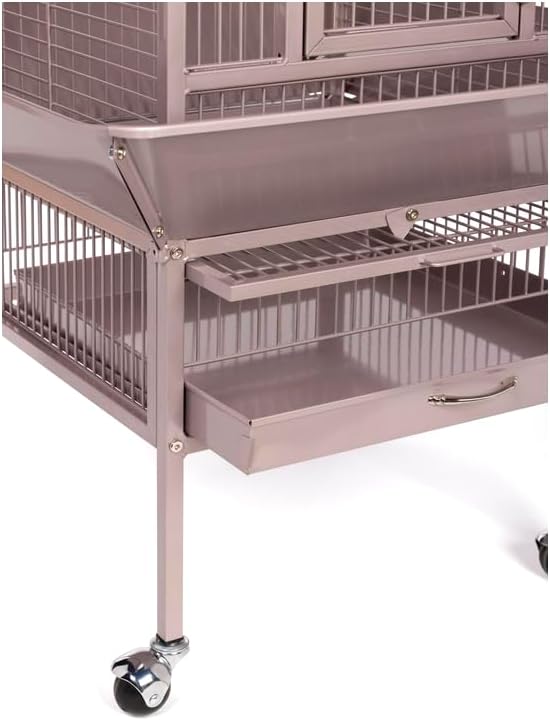 Retro Renaissance Iron Select Bird Cage with Elegant Design, Durable Construction, Easy-Clean Tray Blush