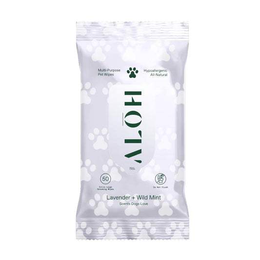 ALŌH Hypoallergenic | All-Natural | Multi-Purpose Pet Wipes. Lavender + Wild Mint 50ct Wipes