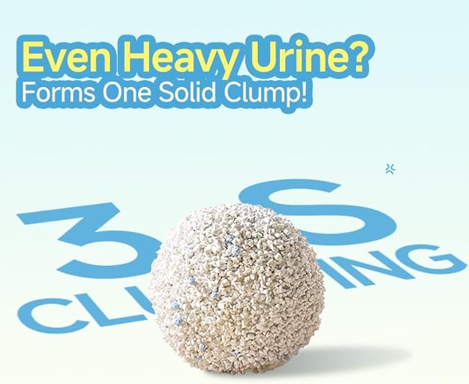 Cassava Clumping Cat Litter, Non Sticking, Rapid Clumping, Water Absorbent, Dust-Free, 11lb (4 Pack of 2.75lb Bags)