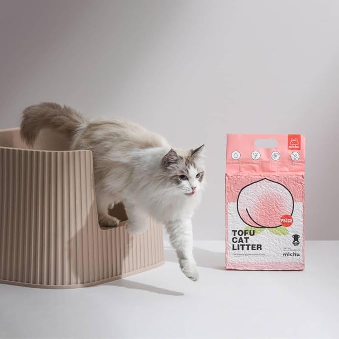 Michu Tofu Cat Litter Natural Clumping Tofu Cat Litter, Fast Clumping and Easily Scoop-able 5.5lb/88oz 5 Scents - Greentea, 1 Pack