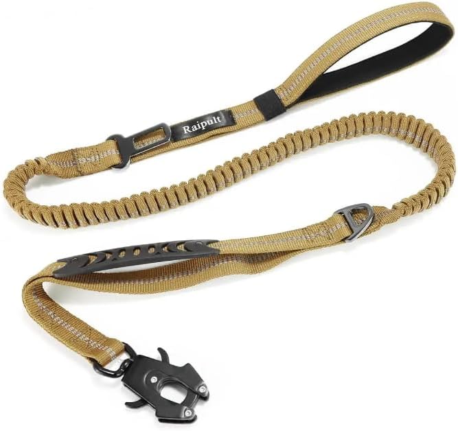 Tactical Dog Harness with Handle Collar and Leash Set Dog Vest Harness No Pull Dog Harness with Patches Adjustable Buckles for Dogs (Khaki, Medium)